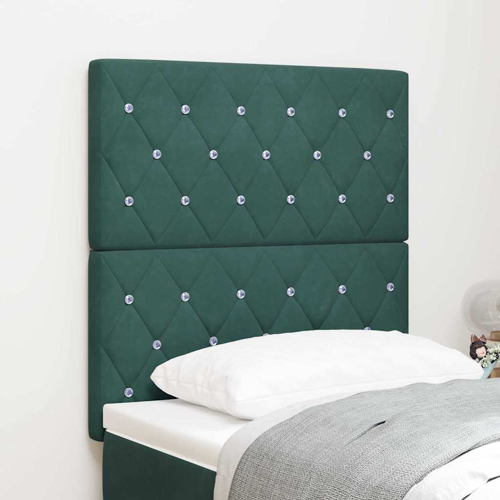LED Headboard with LED Strip Lights Dark green 80 cm Velvet